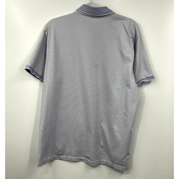 Bonobos Shirt Mens Polo Stripped Blue and White Short Sleeve Collared Large - Picture 6 of 8